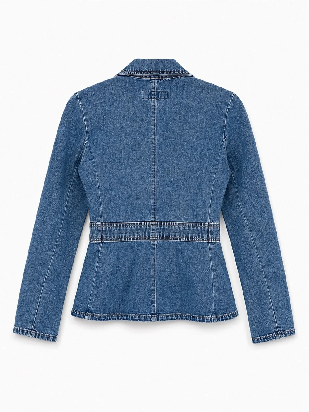 Banana Republic Denim Blazer Jacket Women’s Size 0 Button Front Peplum Style - Picture 2 of 6